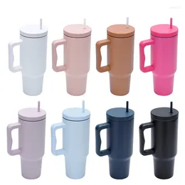 Mugs Handle Cup Large Capacity 304 Stainless Steel Car Mounted Straw Ice Cream