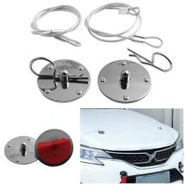 2pcs Universal Car Front Racing Bonnet Hood Pin Lock Appearance Kit Safe Lock Aluminium Titanium/Silver/Color