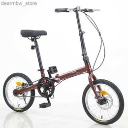 Bikes 16 inch folding bike sing speed disc brake adult student portab bicyc L48