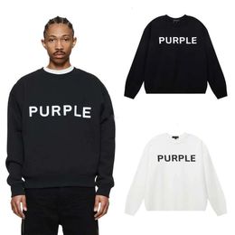 Designer Hoodies Fashion Men's Sweatshirts Streetwear Trend Brand Purple Classic Letter Printing top Quality Terry Loose Versatile Round Neck Sweater Men Women 684