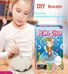 children039s puzzle DIY assembly model archaeological dig toy excavation Shell Pearl Bracelet for girl children Blind box4929609