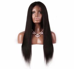 OC901 Europe and America Wig black Long straight hair Front lace hood Real hair Can be dyed Chinese hair support whole2000337