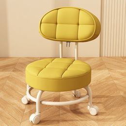 Household Pulley Low Stool Fashionable Chairs Bedroom Chair With Backrest Living Room Changing Shoes Stools Silent Walking Stool