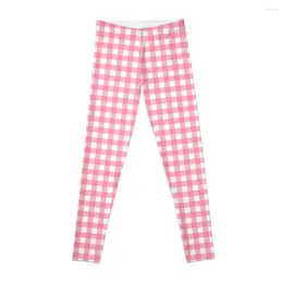 Active Pants Sweet Country Baby Pink Gingham Leggings Legging Raises Busportswear For Gym Womens