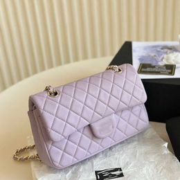 Retail Luxury Bag Shop 90% Fragrance Factory Wholesale Small High Sense 2024 Lingge New Women's Chain Temperament Single Shoulder Msenger Purple series totes