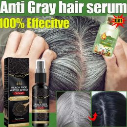 Grey White Hair Treatment Serum Pure Natural Herbal Hair Dye Shampoo White To Black Repair Natural Colour Anti Loss Hair Products