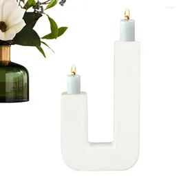 Candle Holders Candlelight Display Holder Artistic In Square Smooth Stands Desktop Ornaments For Coffee Table Study Room