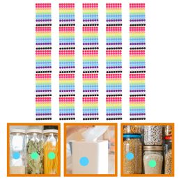 25 Sheets Dot Label Coloured Circle Stickers Dots Water Bottle Labels Small Removable