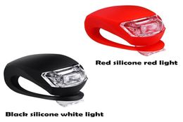 Silicone Bike Bicycle Cycling Head Front Rear Wheel LED Flash Bicycle Light Lamp blackred include the battery5433970