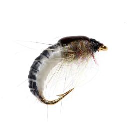 6Pcs/Set #12 Realistic Nymph Scud Fly For Trout Fishing Artificial Insect Bait Lure Simulated Scud Worm Fishing Lure