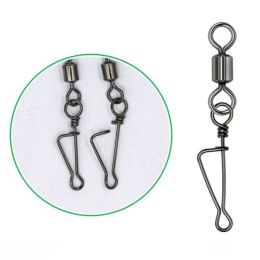 10pcs 8-Shape Fishing Rolling Swivel With Lock Connect Ring Snap Change Connector Avoid Line Entanglement Durable