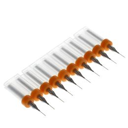 New 10Pc 0.2/0.3/0.4/0.5/0.6/0.9mm Tip 1/8" Shank Spiral Flute Micro PCB Woodworking Tool High Speed Drill Bits