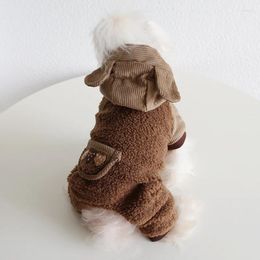 Dog Apparel Pet Four Legged Clothes Autumn Winter Medium Small Cute Jumpsuit Warm Wool Kitten Costume Puppy Sweet Hoodie Chihuahua Suit