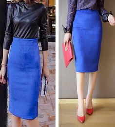 Women Skirts Suede Solid Colour Pencil Skirt Female Autumn Winter High Waist Bodycon Vintage Split Thick Stretchy3508990