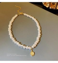 Pendant Necklaces Japanese And Korean Style Retro Baroque Pearl Simple Elegant Fashion Trend Choker Female