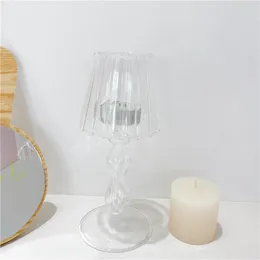 Candle Holders Glass Candlestick Holder For Table Centrepiece Fits Taper Candles Retro Stands Candleholders