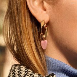 Dangle Earrings Punk Geometric Heart-Shaped Drop Temperament Lady Exquisite European And American Women's Jewellery