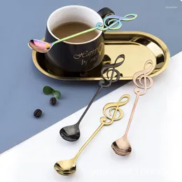 Spoons 1PC Musical Notes Coffee Spoon 304 Stainless Steel Stirring Cup Music Stick Ice Cream Kitchen Tool Accessories