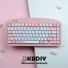 Accessories KBDiy XDA Keycap Custom Profile Cute Steam Rabbit Pink PBT Keycaps for Mechanical Keyboard Gaming MX 129 Key Cap for GMK67 K500