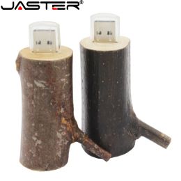 JASTER New Natural Wood Branch USB Flash Drives 2.0 64GB 32GB 16GB 8GB Pen Drive Special Gift External Drive Memory Stick