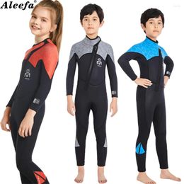 Women's Swimwear Kids Teenage 2.5mm Wetsuit Neoprene One Piece Front Zipper Keep Warm For Boy Girl Winter Swimming Suit