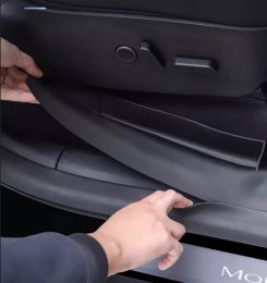 For Tesla Model Y Accessories Front Door Sills Plate Cover Anti-Scuff Door Entry Protector & Pedal Rest Corner Anti-kick Pads