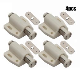 4Pcs Single Magnetic Pressure Push To Open Touch Latch Cabinet Doors For Wardrobe Cabinet Door Bathroom Cabinet Door Hardware