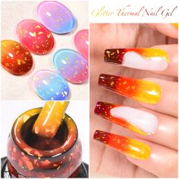 10/12pcs Thermal Gel Nail Polish Set Temperature Color Changing Semi Permanent Varnish Soak Off UV LED Manicure Nail Art Kit