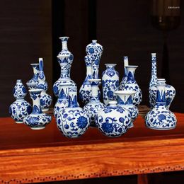 Vases Ceramic Ornament Hand-painted Blue And White Porcelain Bottle Gift