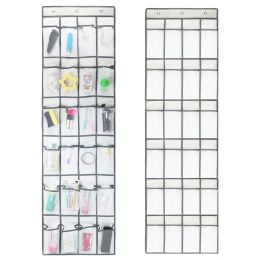 24/28 Grid Simple Door Shoe Rack Wall-mounted Doorway Slippers Home Indoor Paste Storage Hanging Door Shoe Rack