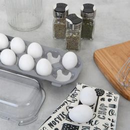 Storage Bottles 4 Pack Plastic 12 Egg Holder Container Containers Kitchen Organiser Rapid