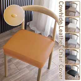 Chair Covers Waterproof Oil-proof Square Cushion Cover Elastic Leather Kitchen Dining Seat Slipcovers Removable El Home