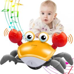 Crawling Crab Tummy Time for Baby Activity Surface Activity Toy with Music LED Light Up Crab Fujao Toy Hobbies Birthday Gifts