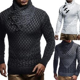 Men's Sweaters 2024 Mens Sweater Knitted Pullover Fashion High Neck Slim Fit Wear