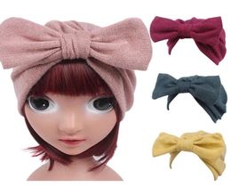 Children Baby Girls Boho Hat Beanie Scarf Turban Head Wrap Cap Parentchild Jersey Bow Turban Baby Kids Headcover Hats Fashion Wom1898192