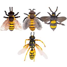 Simulated Bee Ornaments Household Decor Insect Toy Desktop Decorations Realistic Figurines Plastic Lifelike Insect Bee Model