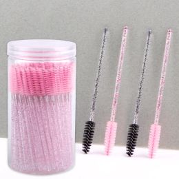 100Pcs Crystal Eyelash Brush Disposable Eye Makeup Brushes Applicators Eyebrow Spoolie Cosmetics Mascara Wands Lash Extension