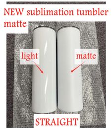 NEW Matte Straight Sublimation tumblers 20oz with straw stainless steel water bottles coffee mugs double insulated cups vacuum bee6179062