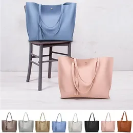 Shoulder Bags Women Girls Pure Colour Tassels Large Capacity Bag Female Shopping Handbag Tote Sac A Main Femmes