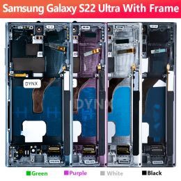 Super OLED LCD With Frame For Samsung Galaxy S22 Ultra 5G S908B S908B/DS Lcd Display Touch Screen Digitizer with Fingerprint