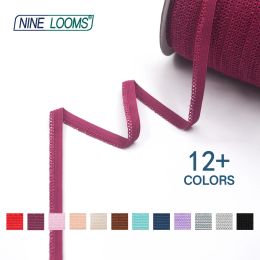 NINE LOOMS Picot Loop Lace Trim Elastics 3/8" 10mm Decorative Frilly Spandex Webbing Lingerie Underwear Sewing Craft 2 5 10 Yard