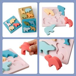 Silicone Teether Baby Animal Nested Stacked Early Educational Toy For Kid Gift Food Grade Silicone Children's Goods Kid Teething