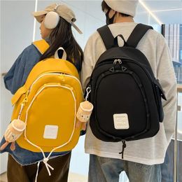 School Bags Autumn Winter Cute Casual Double Backpacks Men Women Travel Solid Colour Computer Backpack
