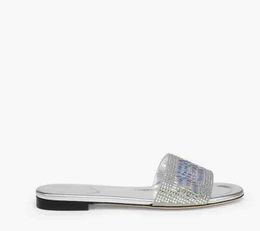 cool Summer Brand lady slipper sandal slide women flats Signature by Marc F- Jacobs genuine leather outdoor flip flop sliver black white luxury designer box 35-42