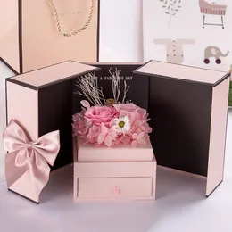 Decorative Flowers Creative Gift Eternal Flower Rose Box 520 Valentine's Day Birthday Party Simulation Wedding Decor