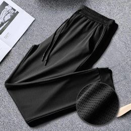 Men's Pants Casual Men Male Sweatpants Feather Print Pockets Ankle Tied All Match