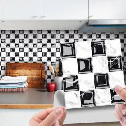 10pcs Diy Waterproof Self-Adhesive Stickers 3d Crystal Tile Stickers Cabinet Reflective Kitchen Living Room Decals San Valentin