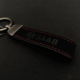 Luxury Women Suede Leather Car Keychain For Saab 93 9-3 95 9-5 900 9 3 9 5 SAAB Keychain Keyring Key Chain Holder Accessories