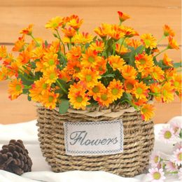 Decorative Flowers Artificial Silk Daisy Autumn DIY Home Garden Party Wedding Decoration Craft Fall Christmas Fake Plants