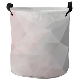 Laundry Bags Geometric Pink Grey Gradient Triangle Dirty Basket Foldable Home Organiser Clothing Kids Toy Storage